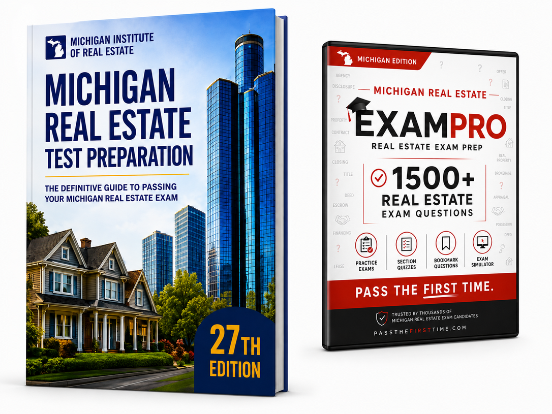 Michigan Real Estate Test Preparation and ExamPro bundle